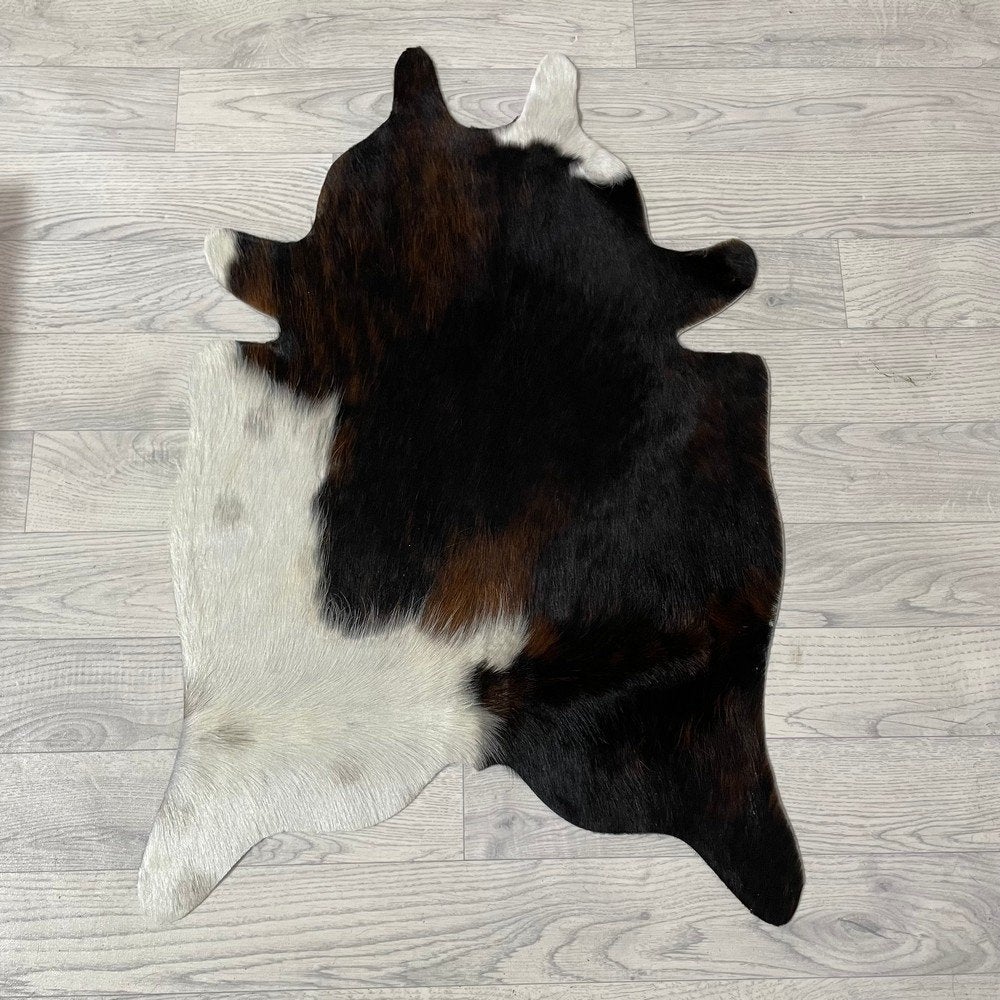 Mini koeienhuid bruin wit zwart 90x60cm #528 | Lederstore, Nieuw, Overige vormen, Zwart, 50 tot 100 cm