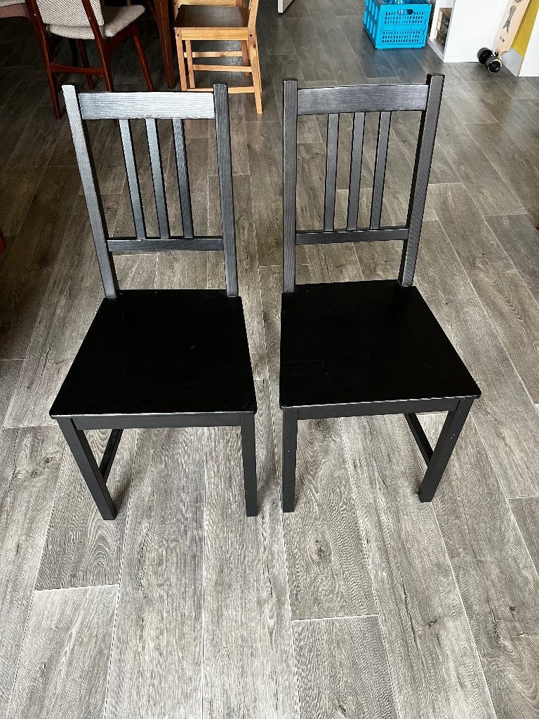 Eetkamerstoel Ikea Stefan 2, Ophalen, Gebruikt, Zwart, Twee