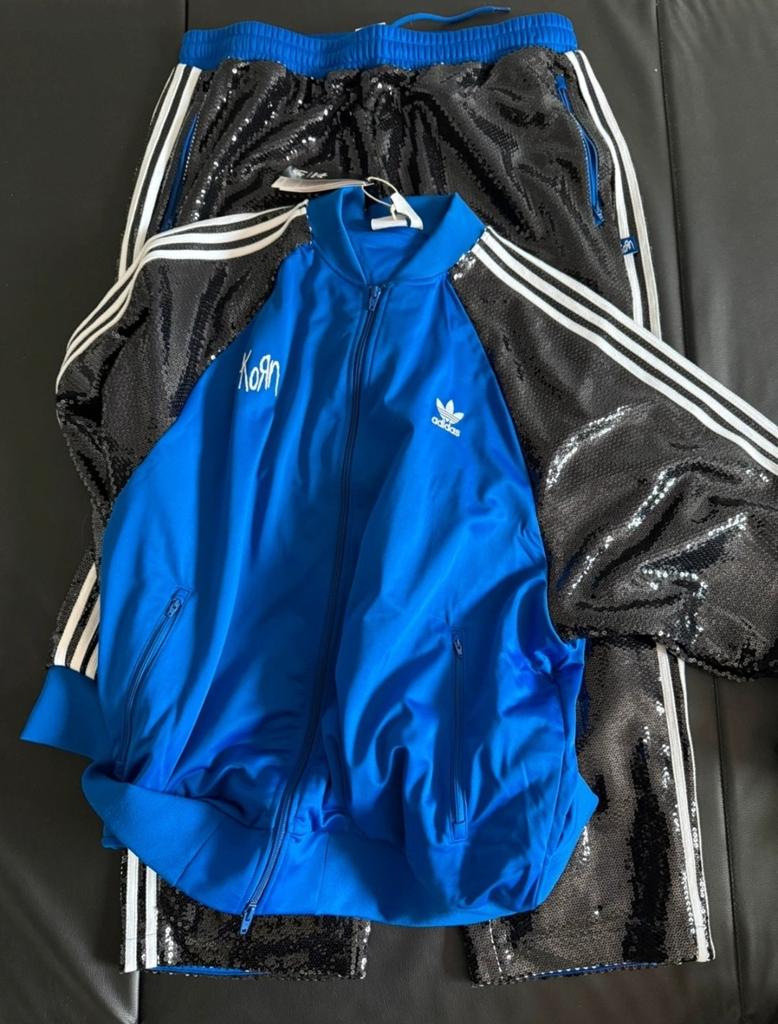 Adidas X KoRn collab replica sequin tracksuit XL nieuw, Blauw, Ophalen of Verzenden, Adidas, Algemeen