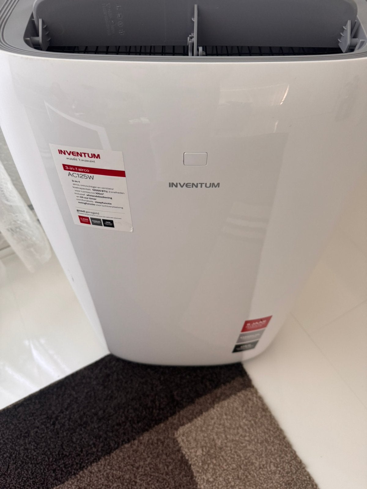 Mobiele airco Inventum – 12.000 BTU – met afstandsbediening., Ophalen, 3 snelheden of meer, Zo goed als nieuw, Koelen en Ontvochtigen