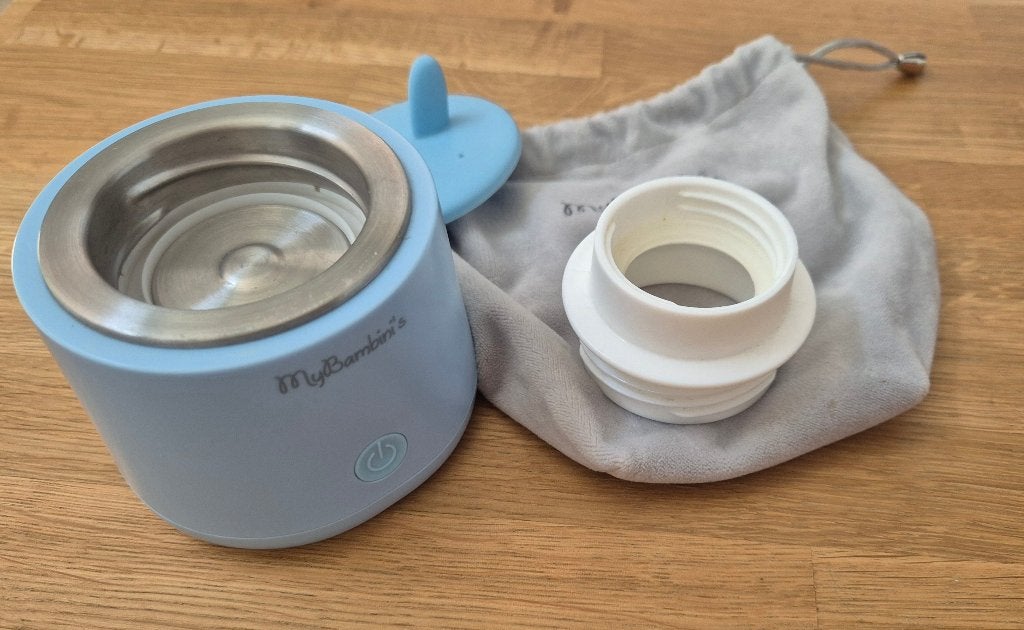 Flessenverwarmer met Difrax mondstuk, Ophalen of Verzenden, Zo goed als nieuw, Draagbaar, Overige typen