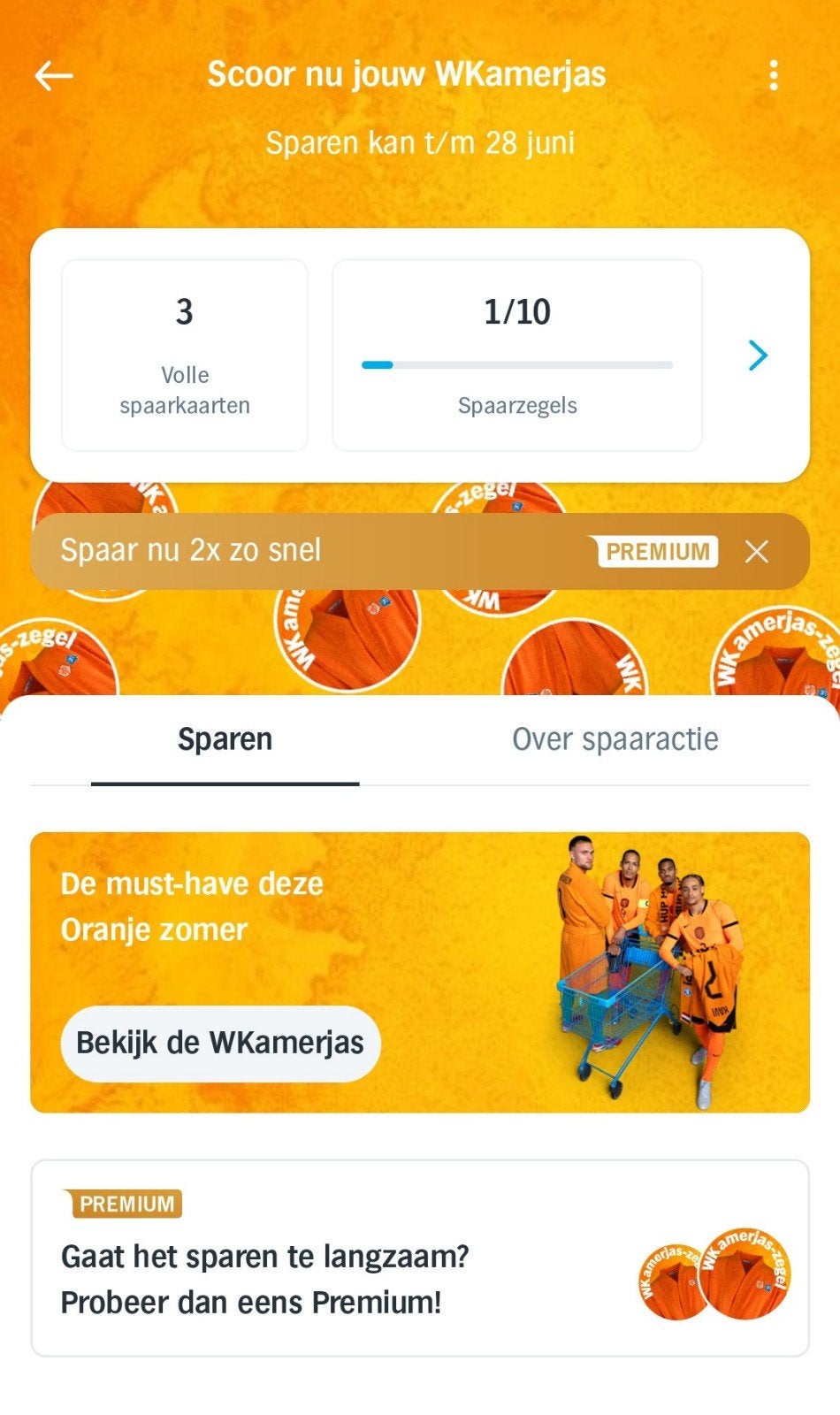 3 volle spaarkaarten AH WKamerjas zegels, Albert Heijn, Ophalen of Verzenden