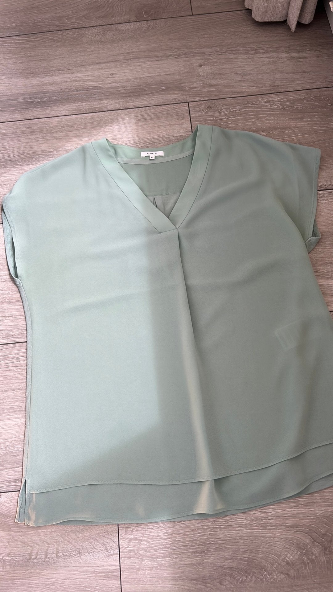 Opus blouse maat 42/44 (L) in mintgroen, Ophalen, Maat 42/44 (L), Zo goed als nieuw, Korte mouw