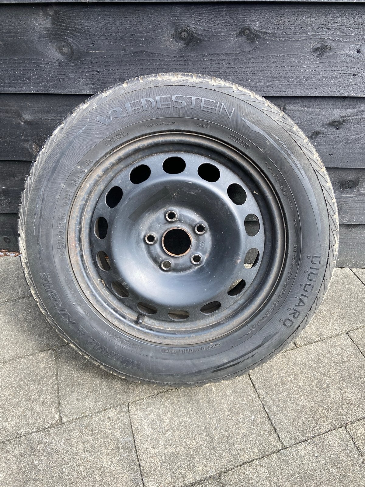 Reservewiel Volkswagen 5x112 met Vredestein band 215/60 R16, Ophalen, Gebruikt