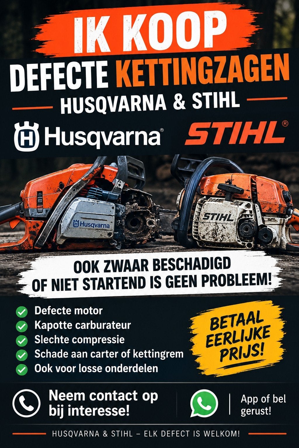 husqvarna & stihl, Eén persoon