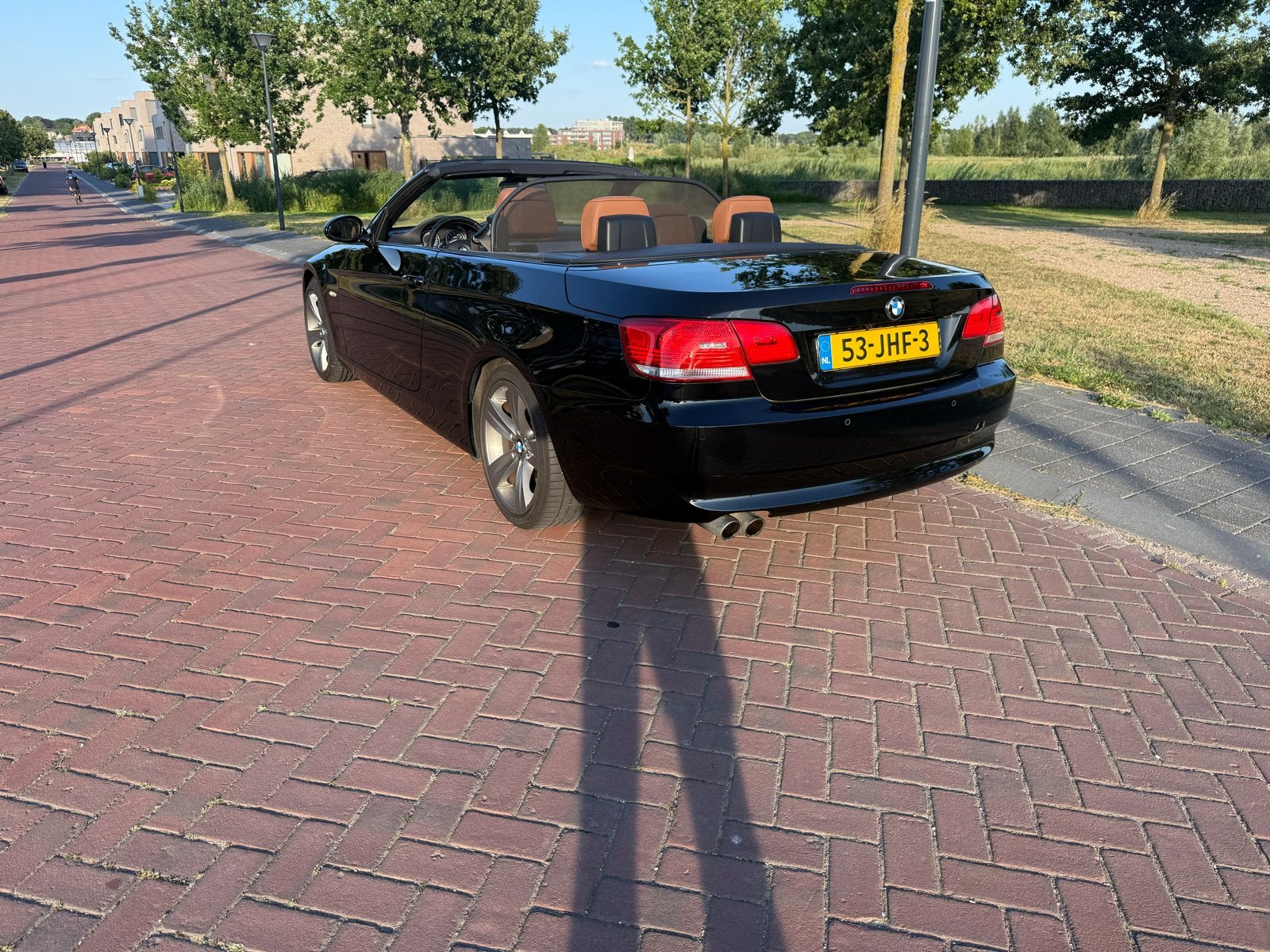 BMW 3-Serie 3.0 I 325 Cabrio 160KW AUT 2009 Zwart, Auto's, BMW, Achterwielaandrijving, Cabriolet, 4 stoelen, Bruin