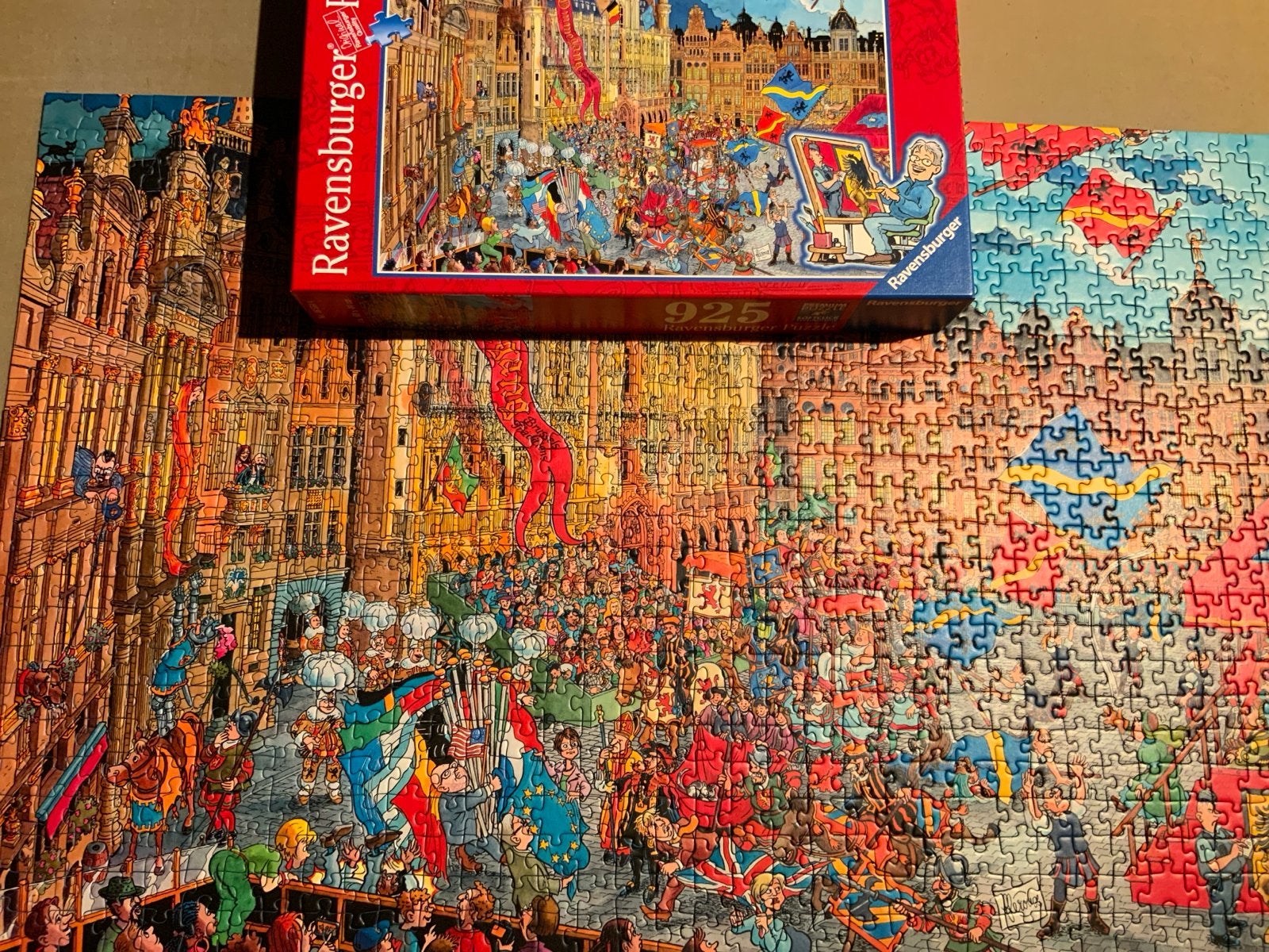 Ravensburgerpuzzel - cities of the world-Brussel, Ophalen, 500 t/m 1500 stukjes, Gebruikt, Legpuzzel