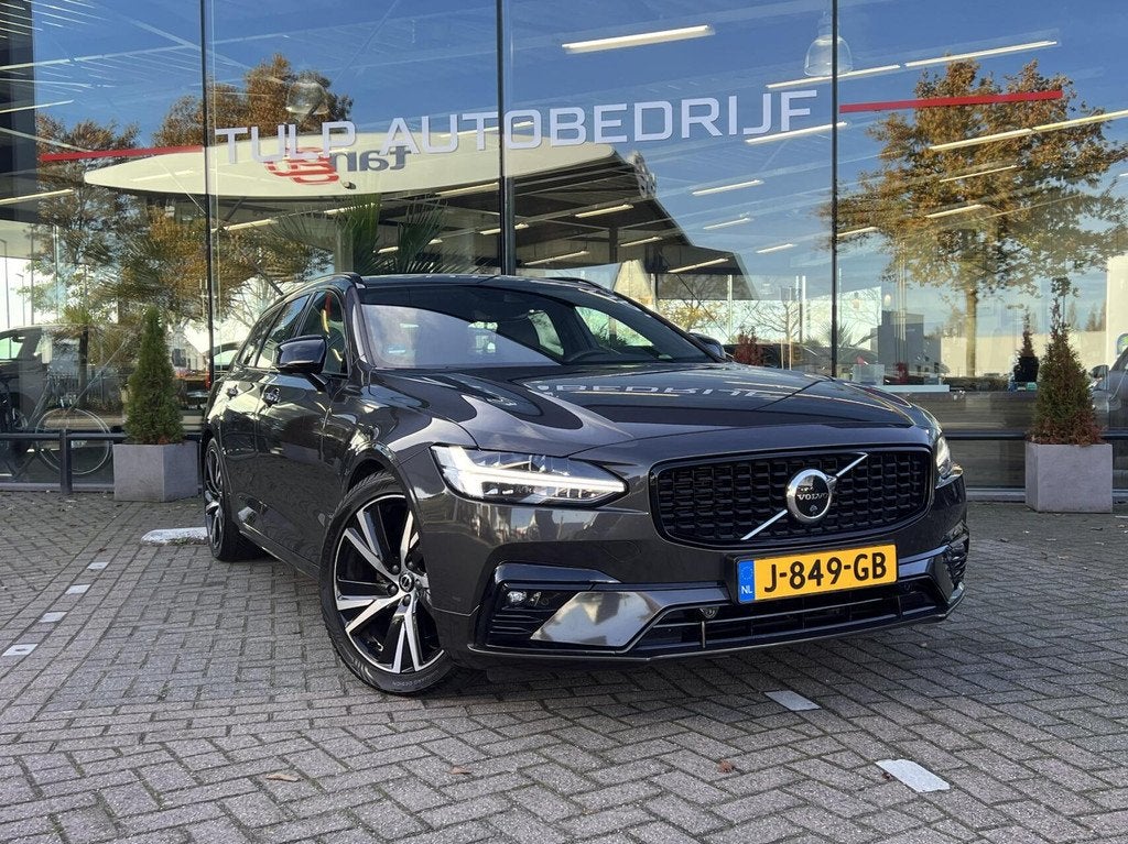 Volvo V90 2.0 B5 R-Design Leder Dak HUD H&K Trekh NAP 2020, Auto's, Volvo, Euro 6, Grijs, 1726 kg, Zilver of Grijs