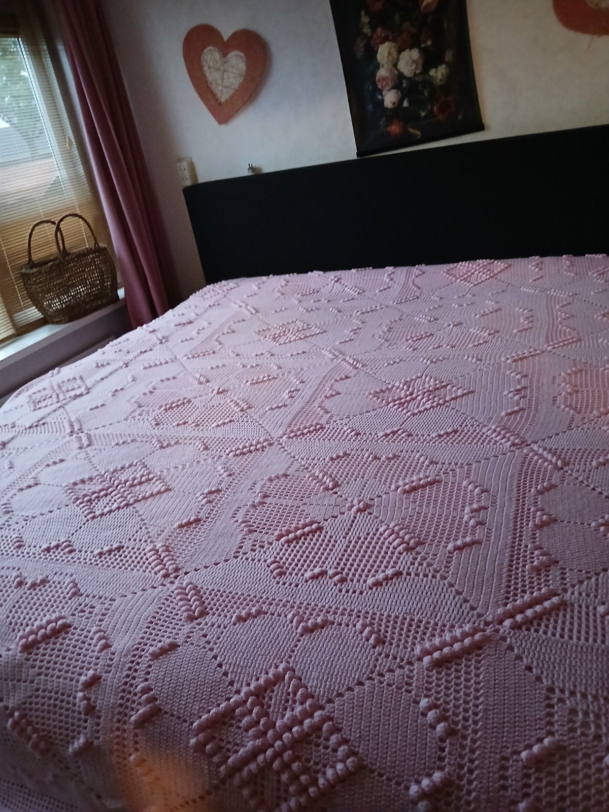 prachtige  stevige  vintage sprei, Huis en Inrichting, Ophalen of Verzenden, Tweepersoons, Overige typen