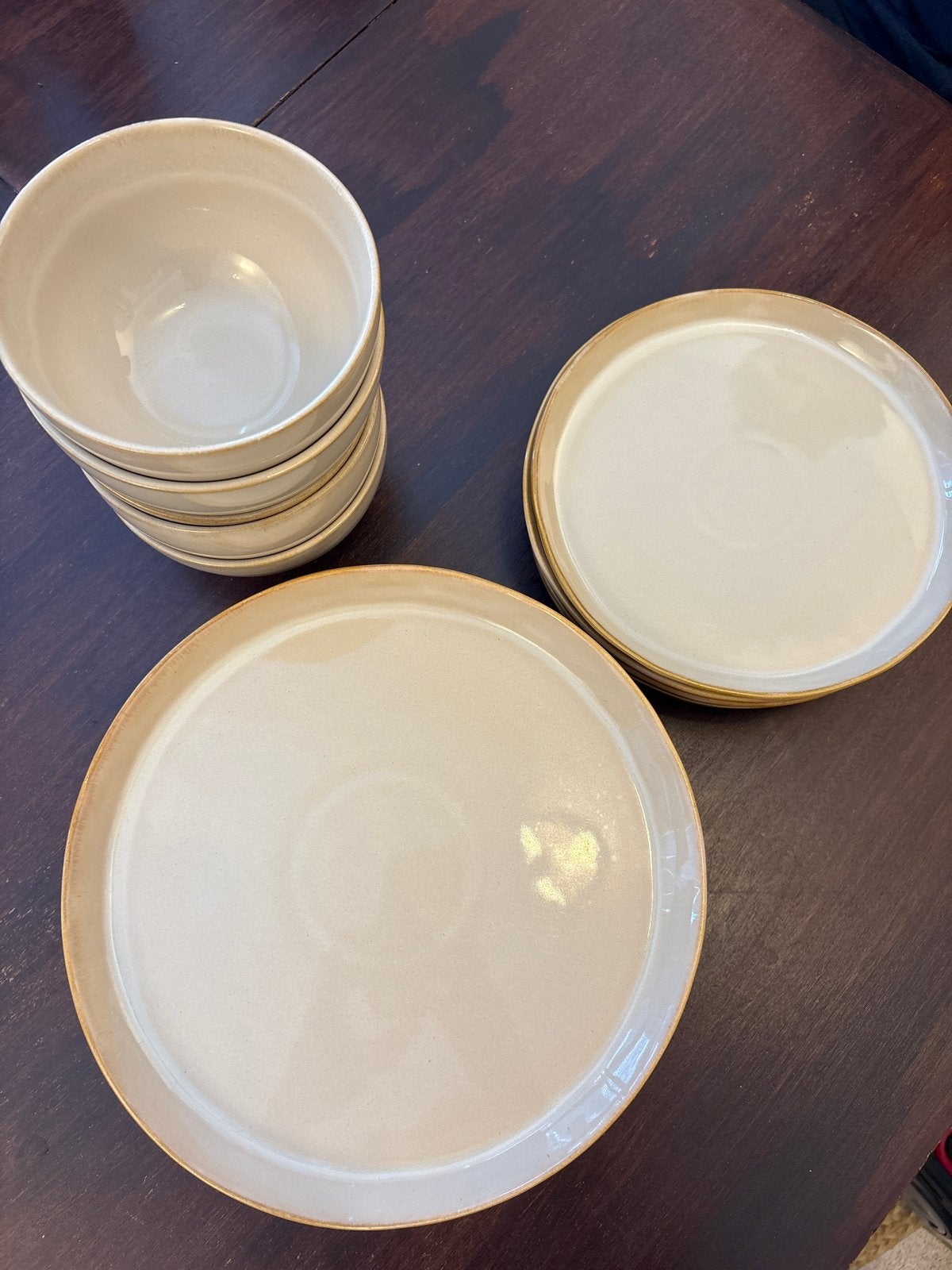 14-delig Dille & Kamille servies: borden en kommen, Huis en Inrichting, Keuken | Servies, Ophalen, Gebruikt, Overige merken, Keramiek