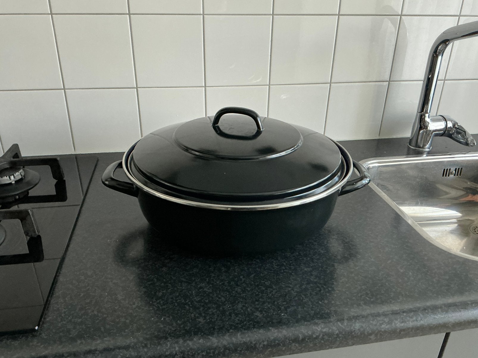 Bk braadpan doorsnee 36 cm, Ophalen, Zo goed als nieuw, Emaille, BK