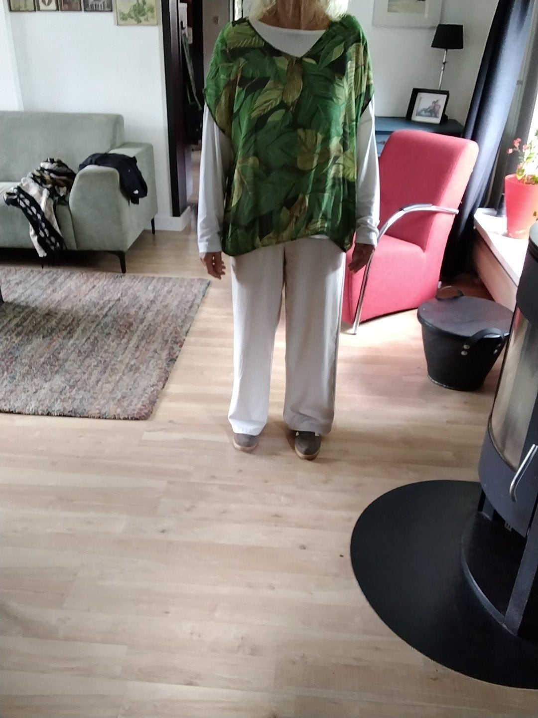 Groen tuniek maat L/XL met elasitiek onder, Ophalen of Verzenden, Zo goed als nieuw, Maat 46/48 (XL) of groter, Groen