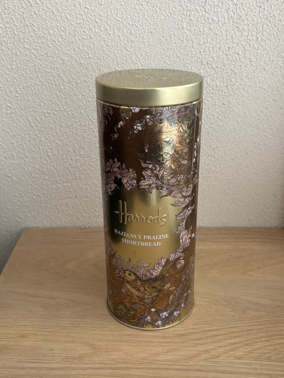 Harrods blik. Goudkleurig. Leeg, Ophalen of Verzenden, Zo goed als nieuw, Overige, Overige merken