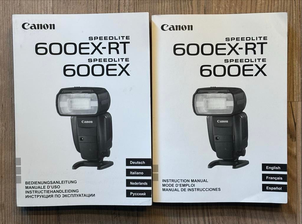 Handleidingen Canon Speedlite 600EX-RT / 600EX (2 stuks), Ophalen of Verzenden, Zo goed als nieuw, Fotografen