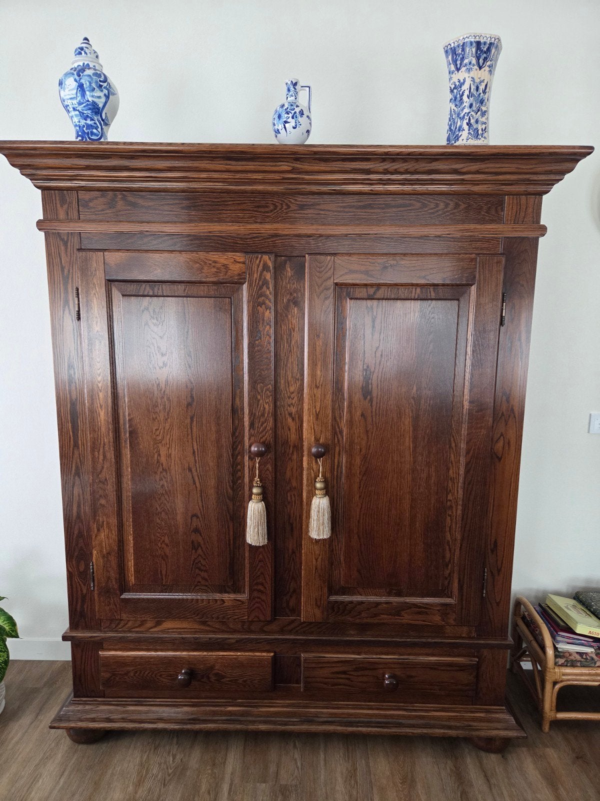 massief eikenhouten kast, Ophalen