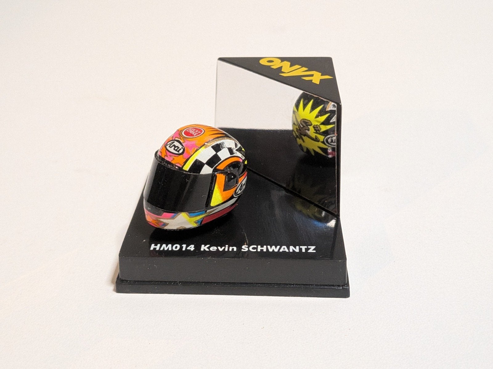 schaalmodel Arai helm van Kevin Schwantz - Lucky Strike, Ophalen of Verzenden, Zo goed als nieuw, 1:9 t/m 1:12, Motor