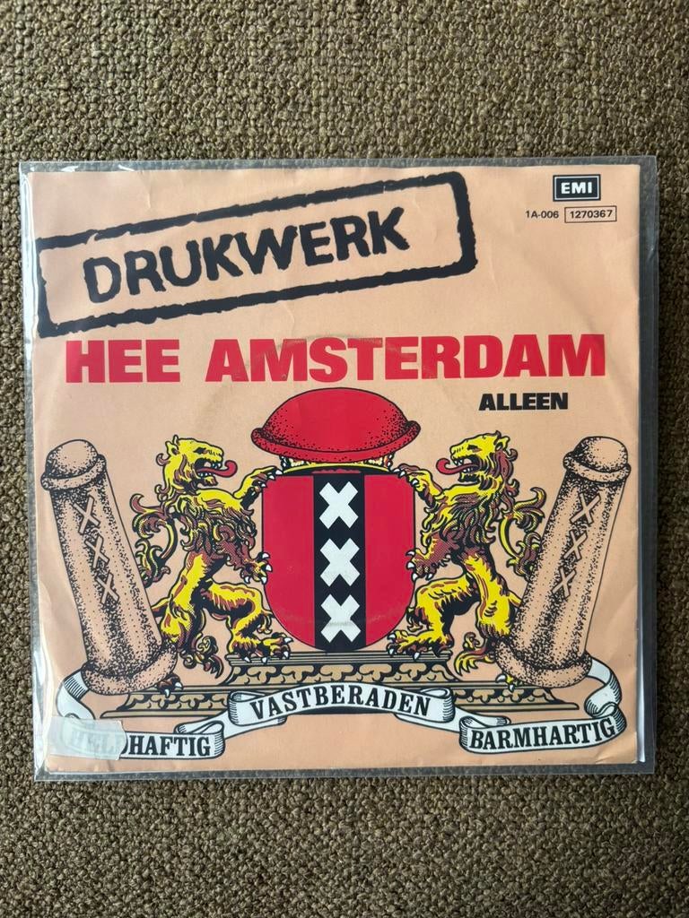 Drukwerk - Hee Amsterdam, Cd's en Dvd's, Vinyl Singles, Ophalen of Verzenden, Zo goed als nieuw, 7 inch, Nederlandstalig