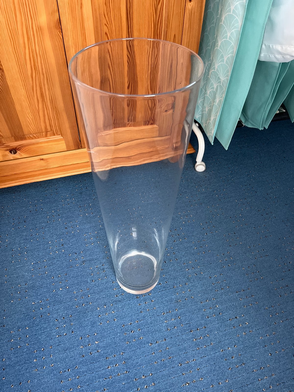 Glazen vaas 70 cm hoog, Huis en Inrichting, Ophalen, Gebruikt, Transparant, Glas