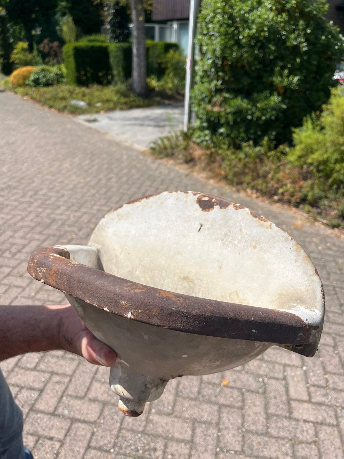 Antieke gietijzeren drinkbak / voerbak, Antiek en Kunst, Antiek | Woonaccessoires, Ophalen