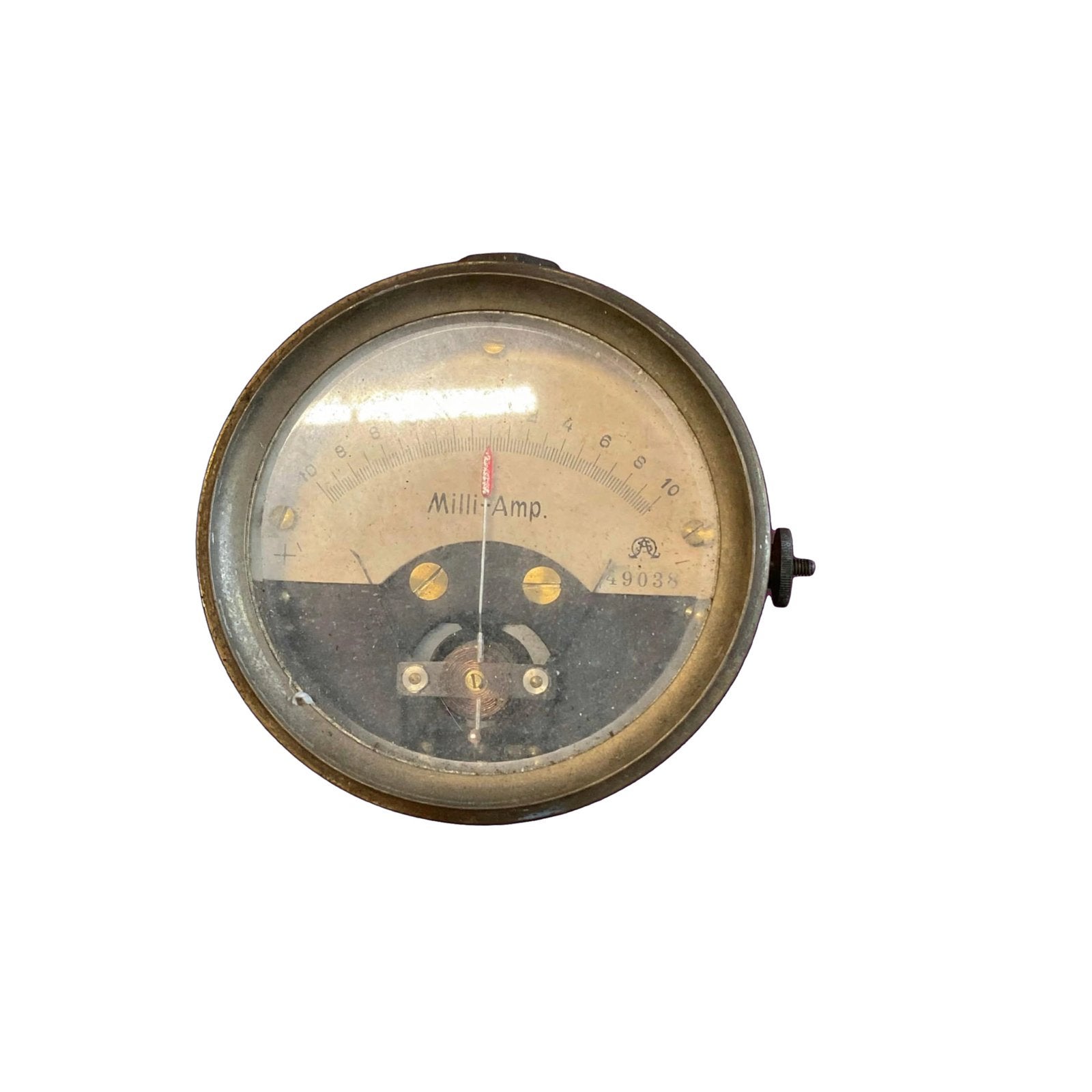 Antieke Milli-Ampèremeter in Messing Behuizing, Ophalen