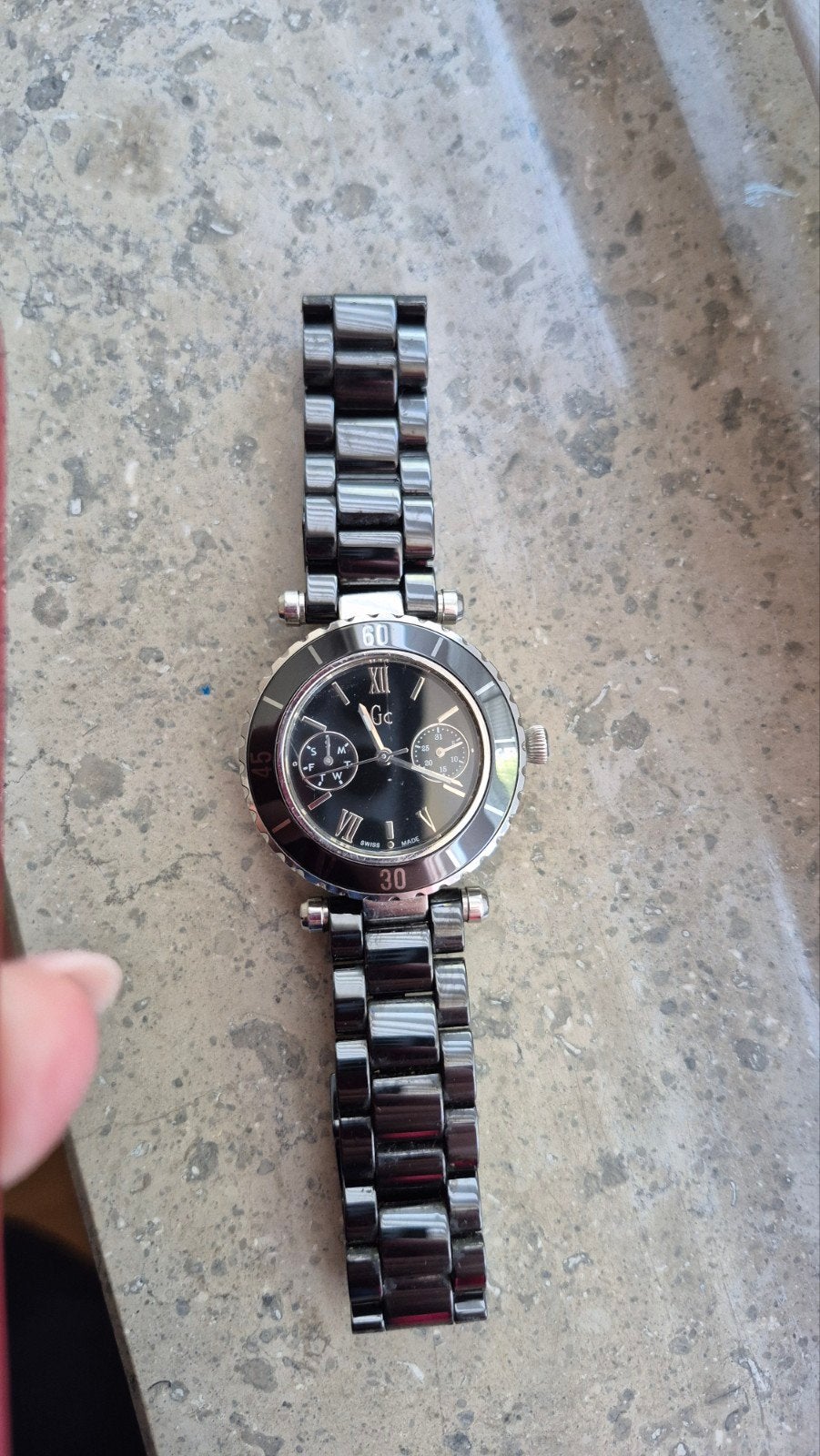 Horloge GC collection  Guess zwart igst, Staal, Gebruikt, Guess, Polshorloge