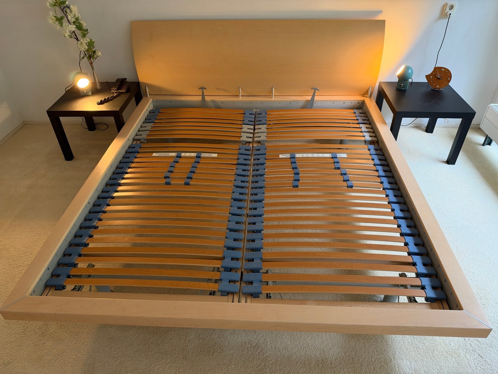 Tweepersoonsbed met verstelbare lattenbodems 90x200, Huis en Inrichting, Ophalen, Overige kleuren, Tweepersoons, Overige maten