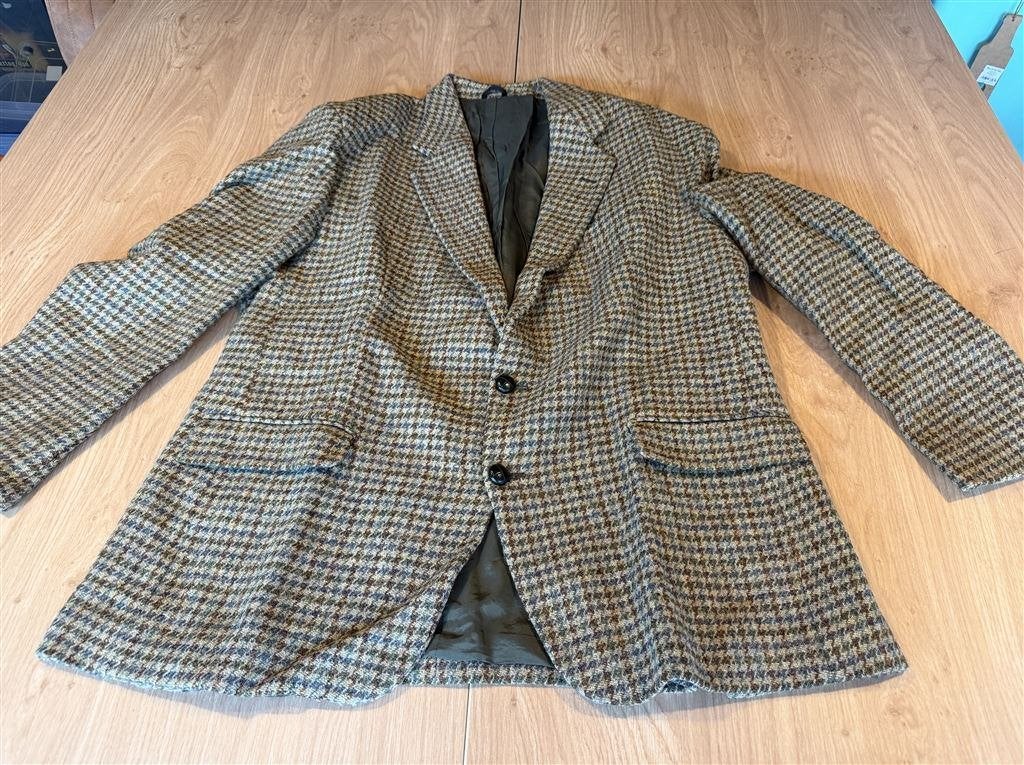Vintage Harris Tweed Herenjas Gevoerd - Maat XL, Ophalen of Verzenden, Zo goed als nieuw, Maat 56/58 (XL)