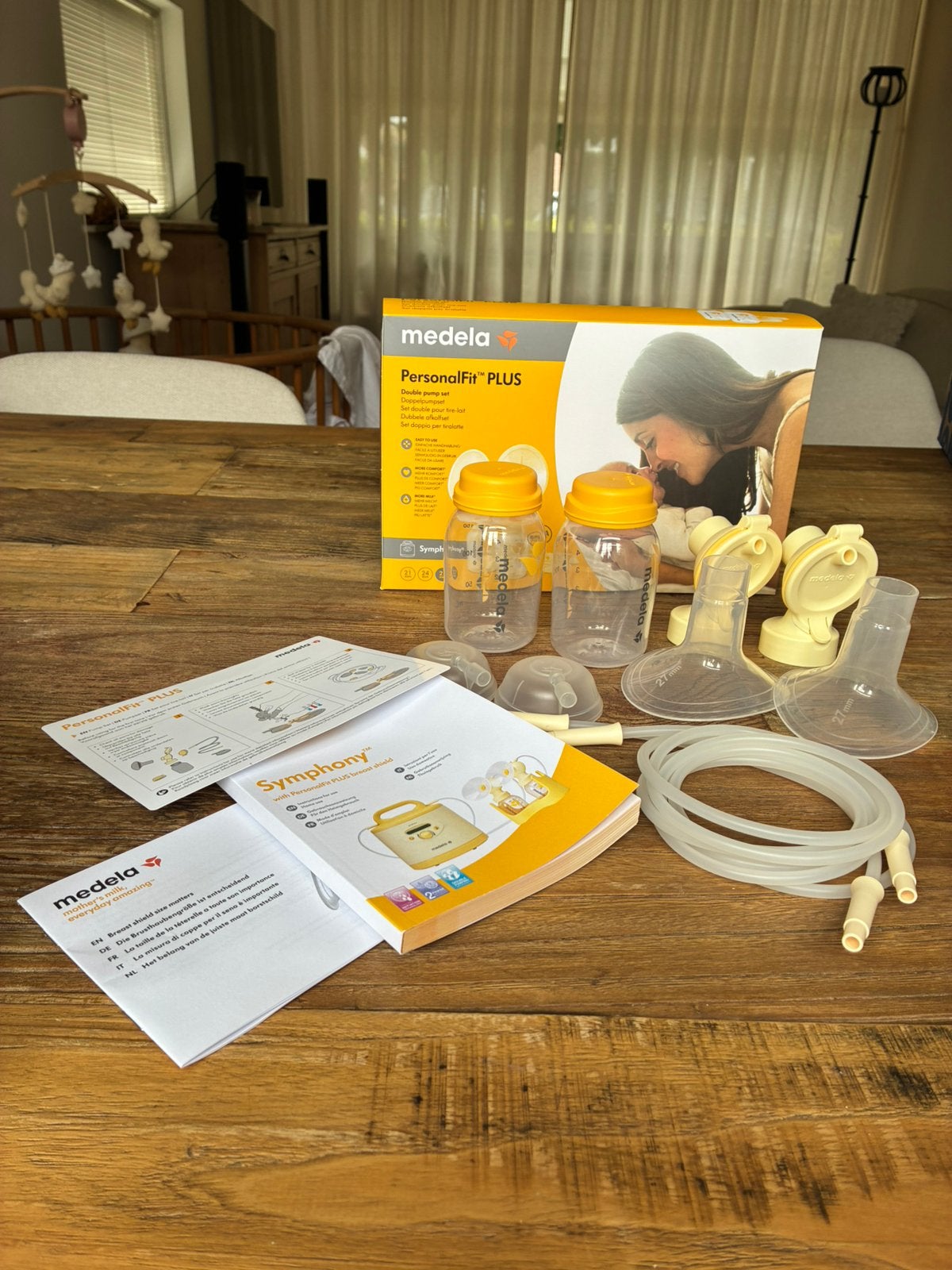 Medela afkolfset (dubbel) - maat 27 mm, Ophalen of Verzenden, Zo goed als nieuw