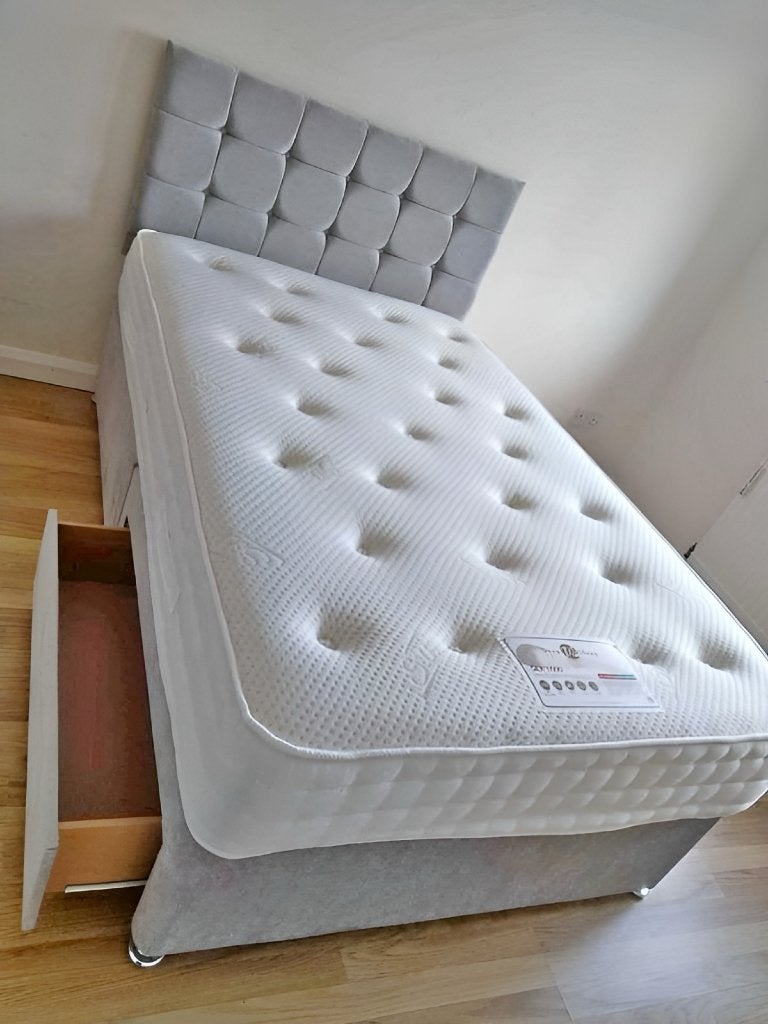 Brandnieuw bed met matras 90x200, 140x200,160x200,180x200 cm, Verzenden, 140 cm, 200 cm, Grijs