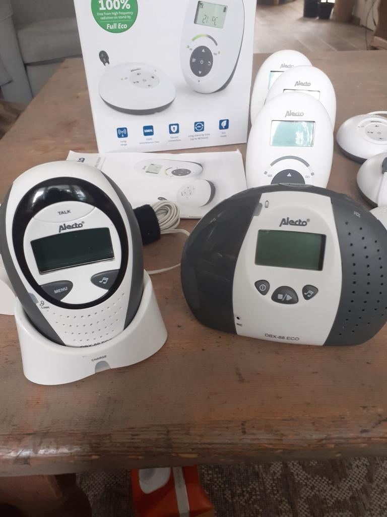 Alecto Babyfoons: 3x DBX-125 Full Eco DECT & 1x DBX-88 Eco, Ophalen of Verzenden, Gebruikt, 250 meter of meer, Digitaal