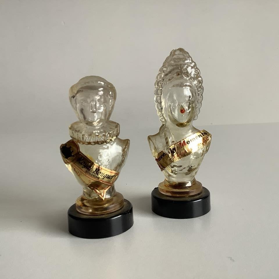 2 leuke oude parfumflesjes, Ophalen of Verzenden, Gebruikt, Miniatuur