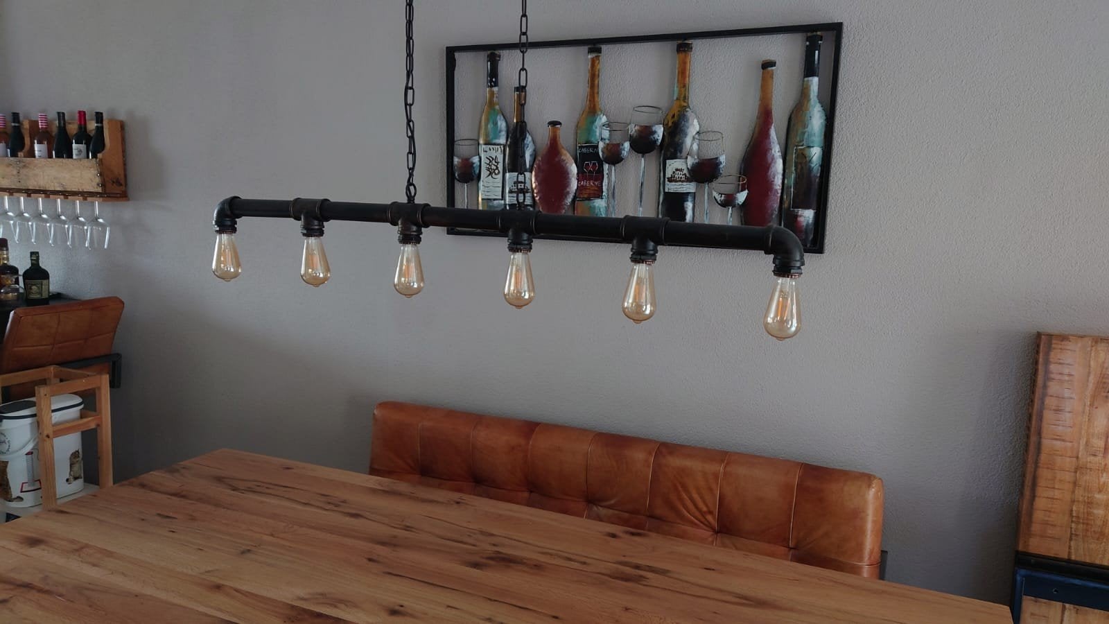 Mooie industriële eettafel lamp, Ophalen, Gebruikt, Industrieel