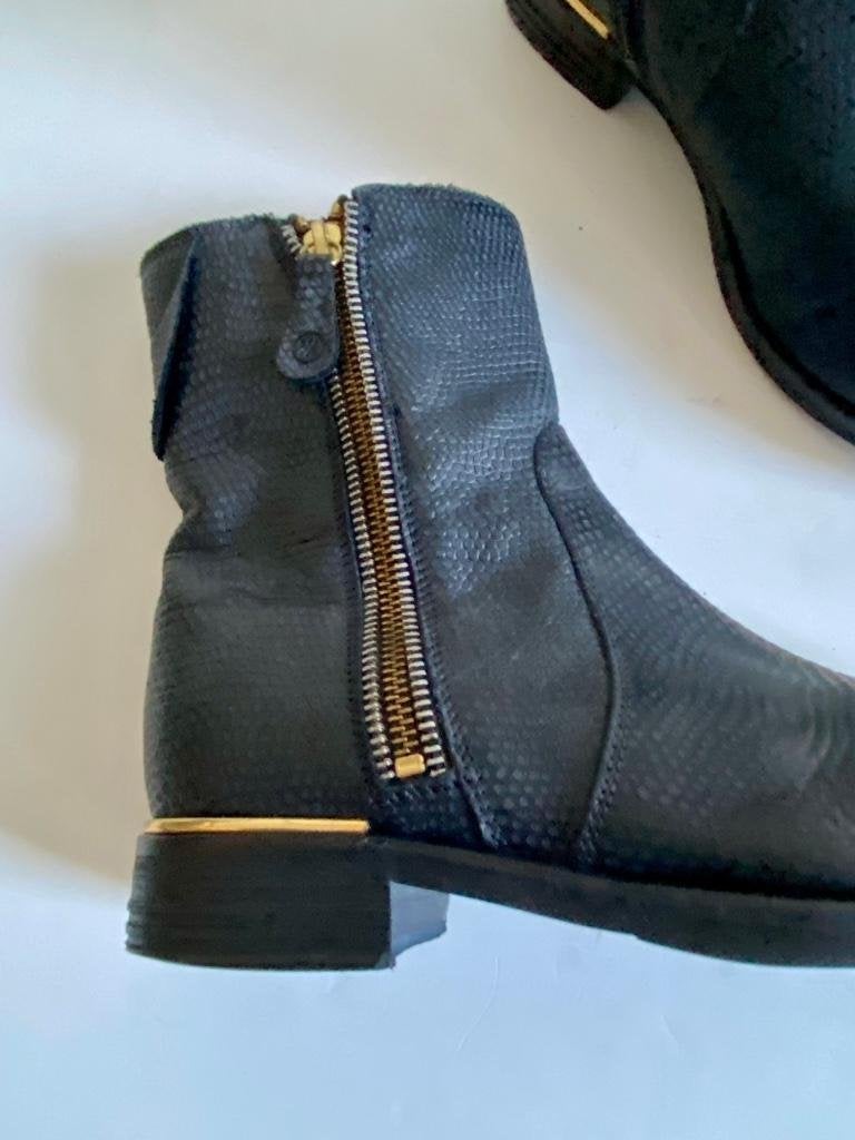 J12 Nubikk maat 38 lage leren enkel-laarsjes laarzen boots, Nubikk, Zwart, Ophalen of Verzenden, Zo goed als nieuw