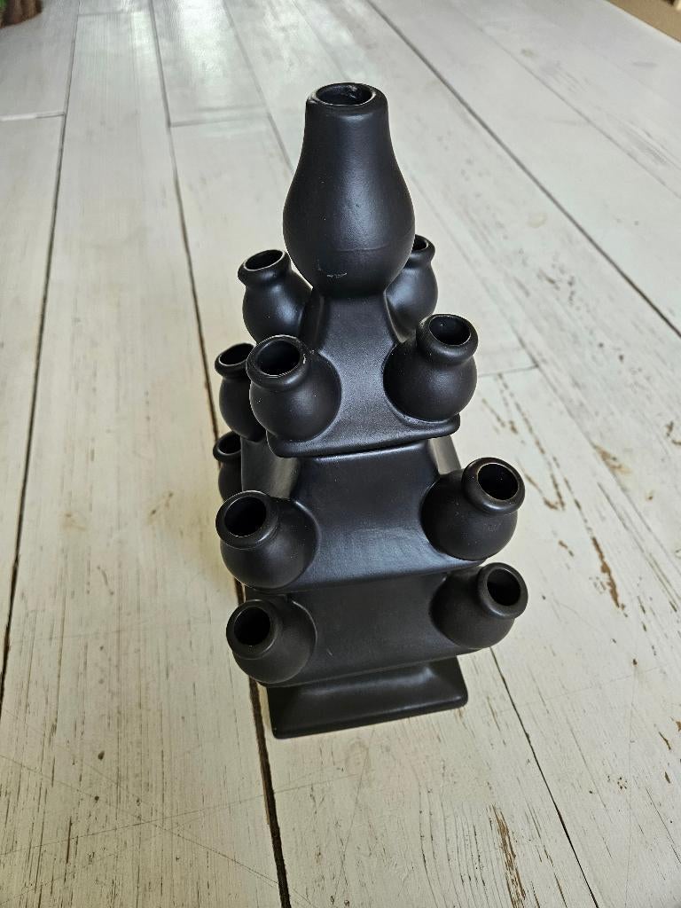 Tulpenvaas, Huis en Inrichting, Woonaccessoires | Vazen, Zwart, Aardewerk of Porselein, Nieuw, Ophalen of Verzenden