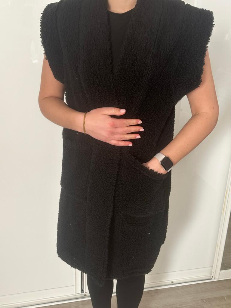 Zwart teddy gilet - New Collection, Kleding | Dames, Truien en Vesten, Ophalen of Verzenden, Zo goed als nieuw, Maat 38/40 (M)