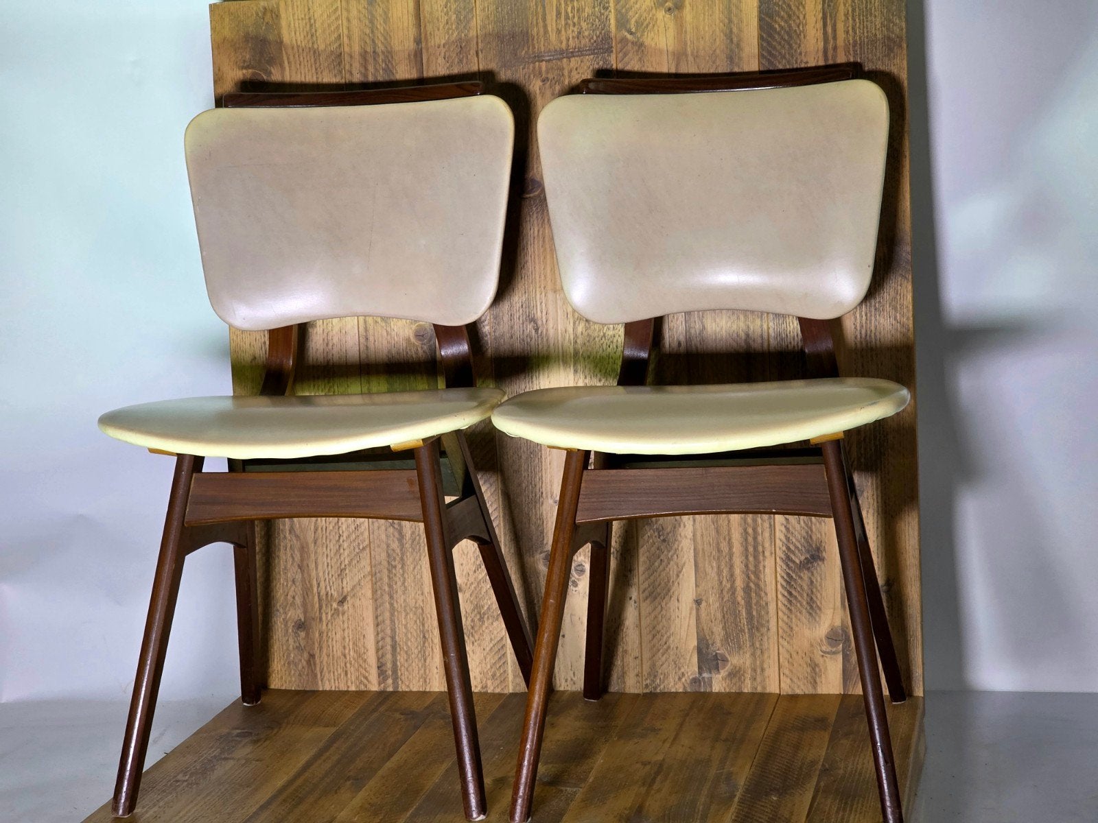 2 Vintage Design Stoelen jaren 50/60, Huis en Inrichting, Gebruikt, Twee, ., Ophalen of Verzenden