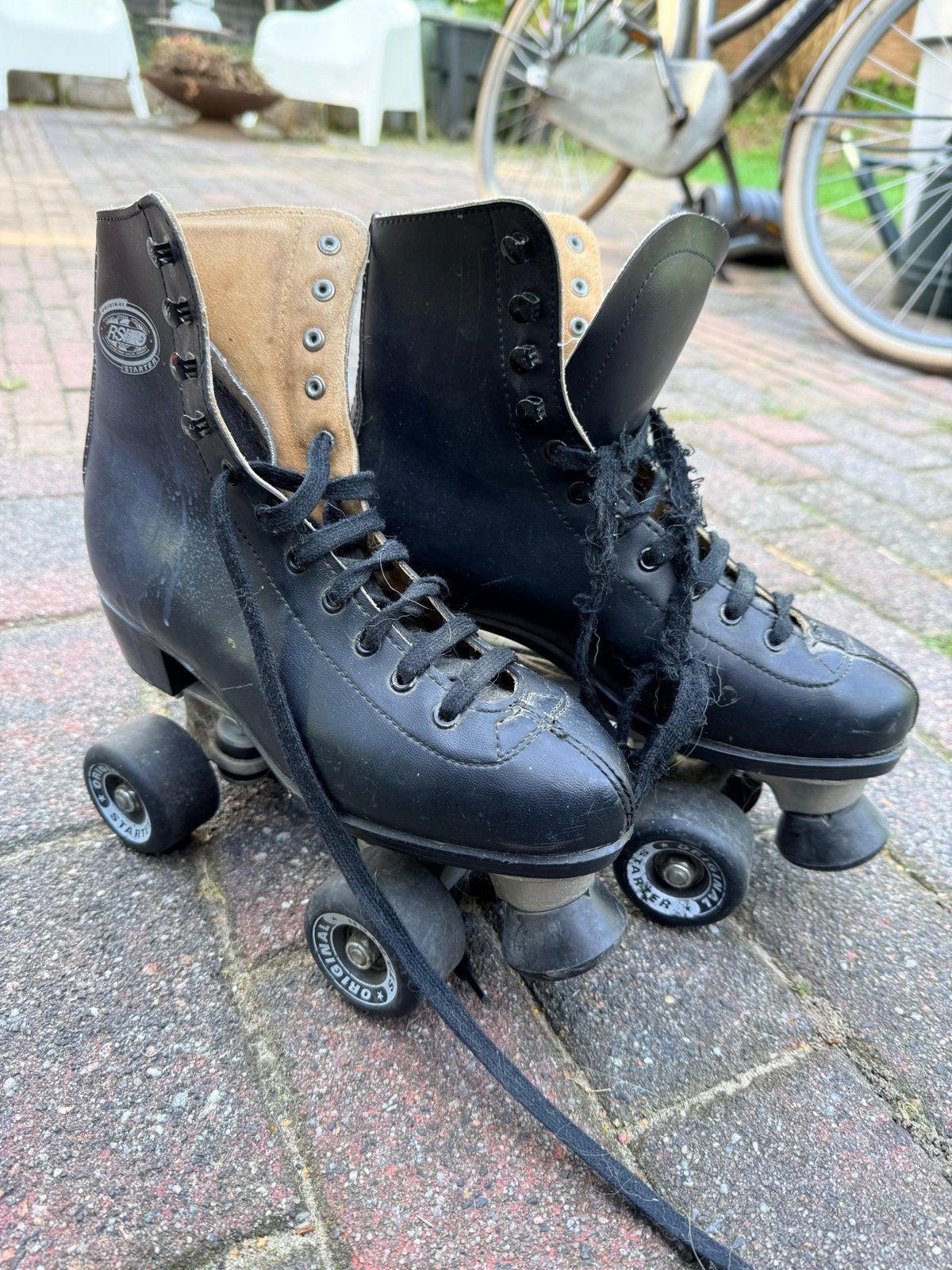 Zwarte leren Roller Skates - Maat 39, Gebruikt, Overige typen, Dames, Ophalen