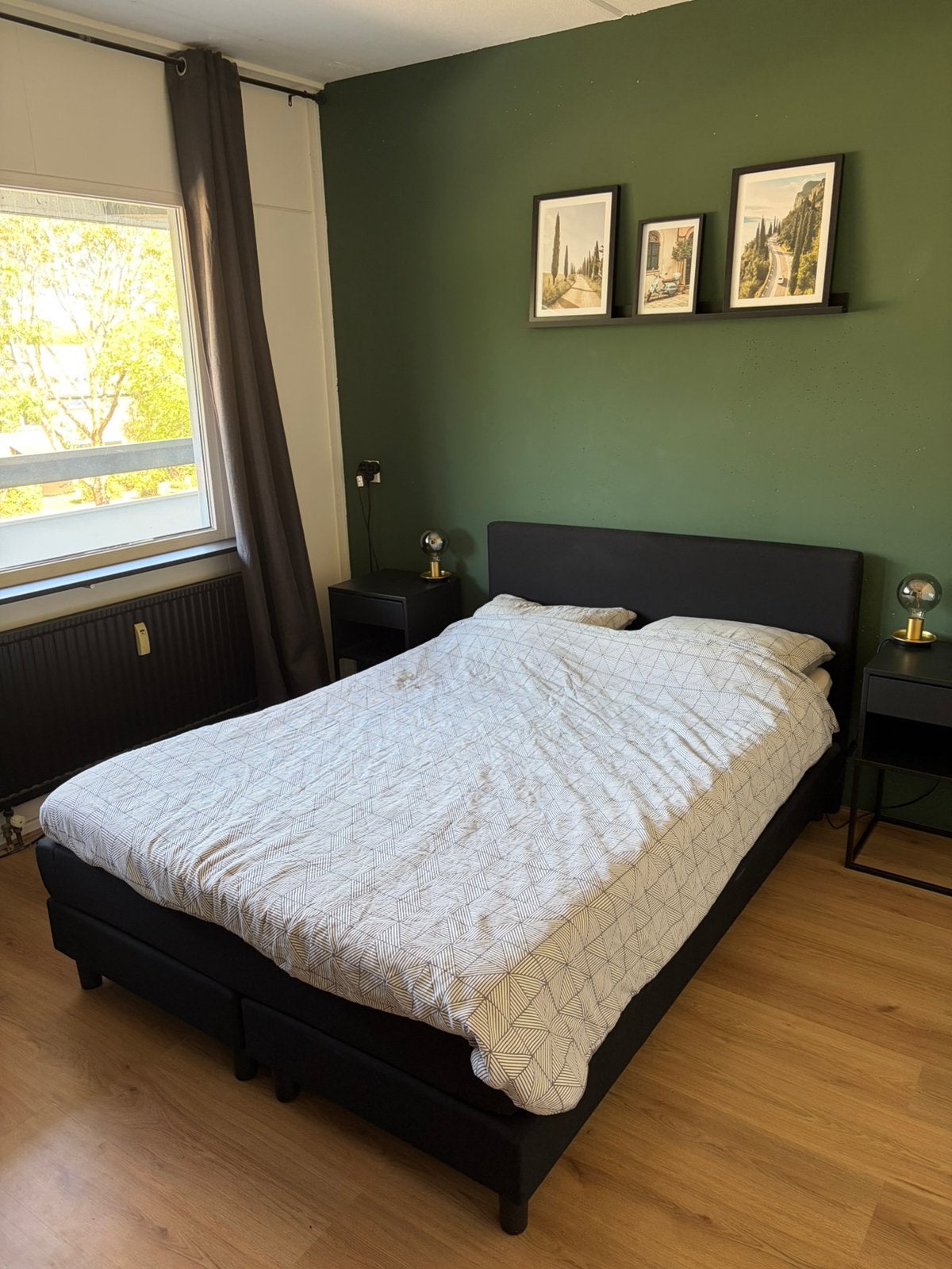 Boxspring 140x200 zwart, Ophalen, Zwart, Tweepersoons, 140 cm