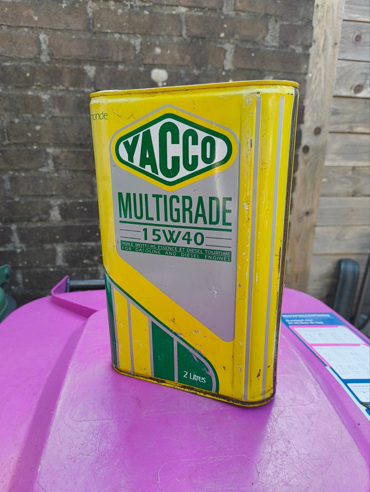 vintage Yacco olieblik, Ophalen of Verzenden, Gebruiksvoorwerp