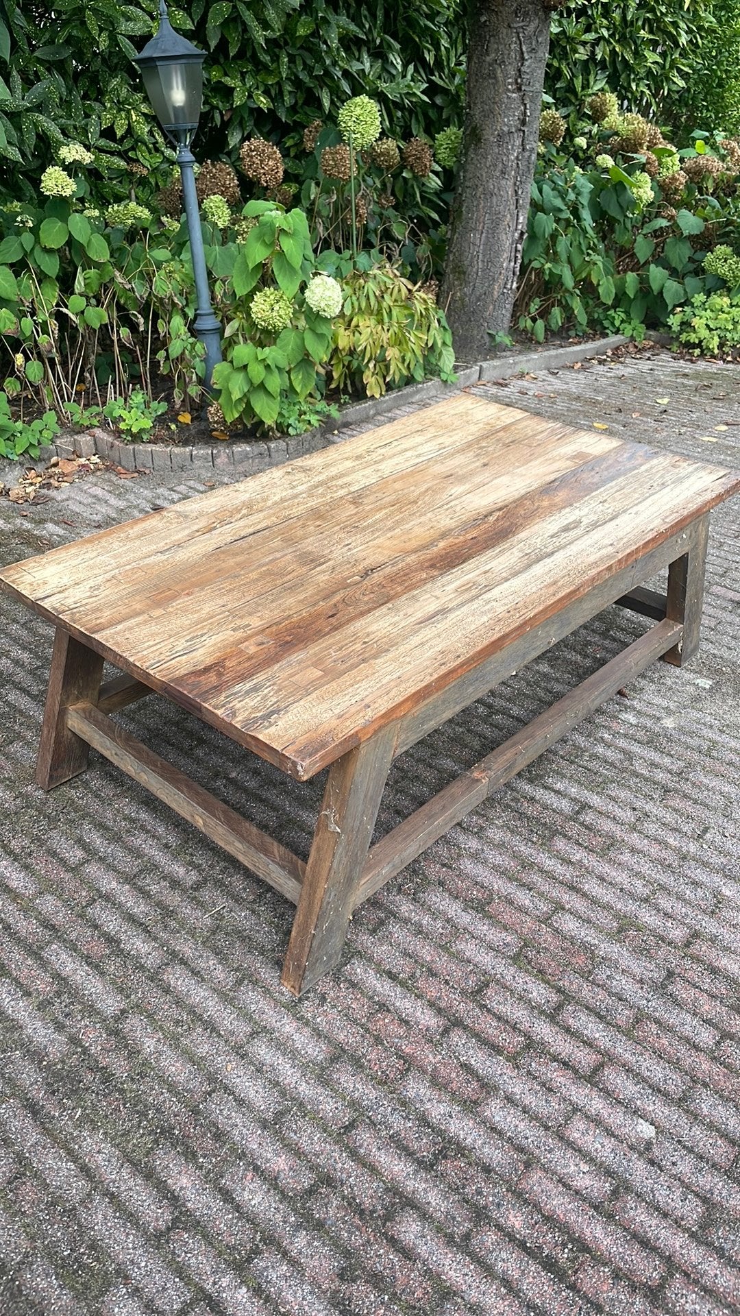 Robuuste houten salontafel, India stijl, OPHALEN in ALMERE!, Huis en Inrichting, Tafels | Salontafels, Ophalen, 100 tot 150 cm