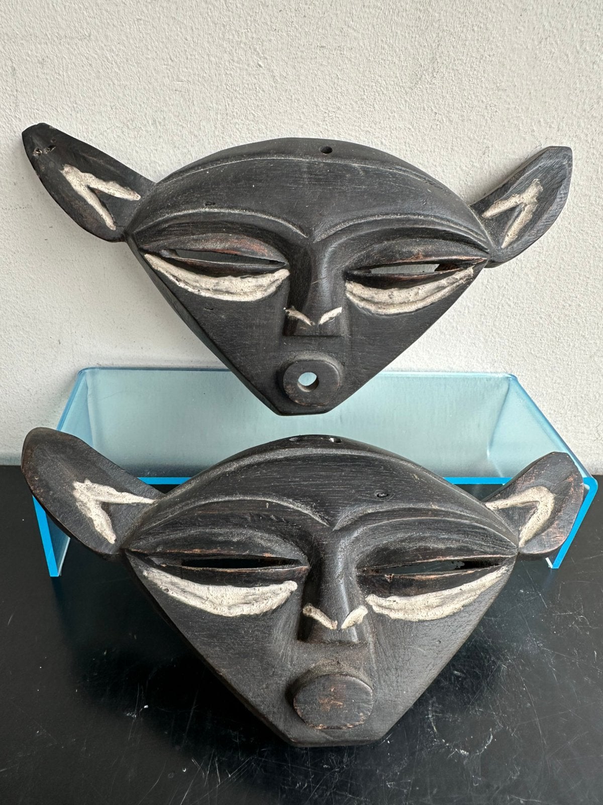 Afrikaanse houtsnijwerk maskers Ivoorkust 19/9 cm, Ophalen of Verzenden