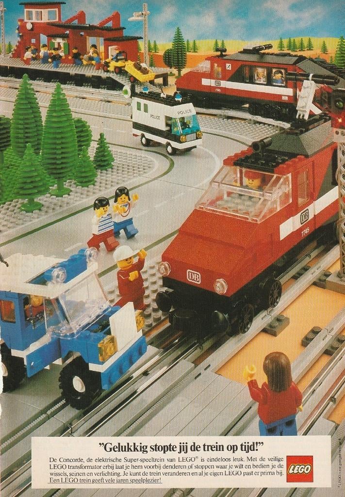 Retro reclame 1989 Lego speelgoed trein Concorde, Verzenden, Overige typen