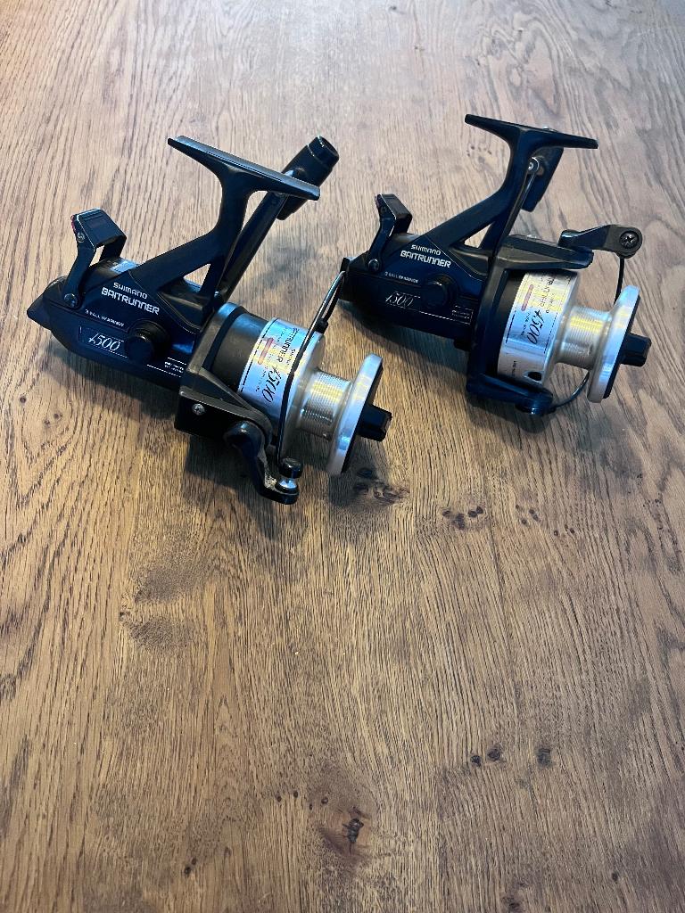 2x Shimano 4500A baitrunners, Watersport en Boten, Ophalen of Verzenden, Gebruikt, Molen