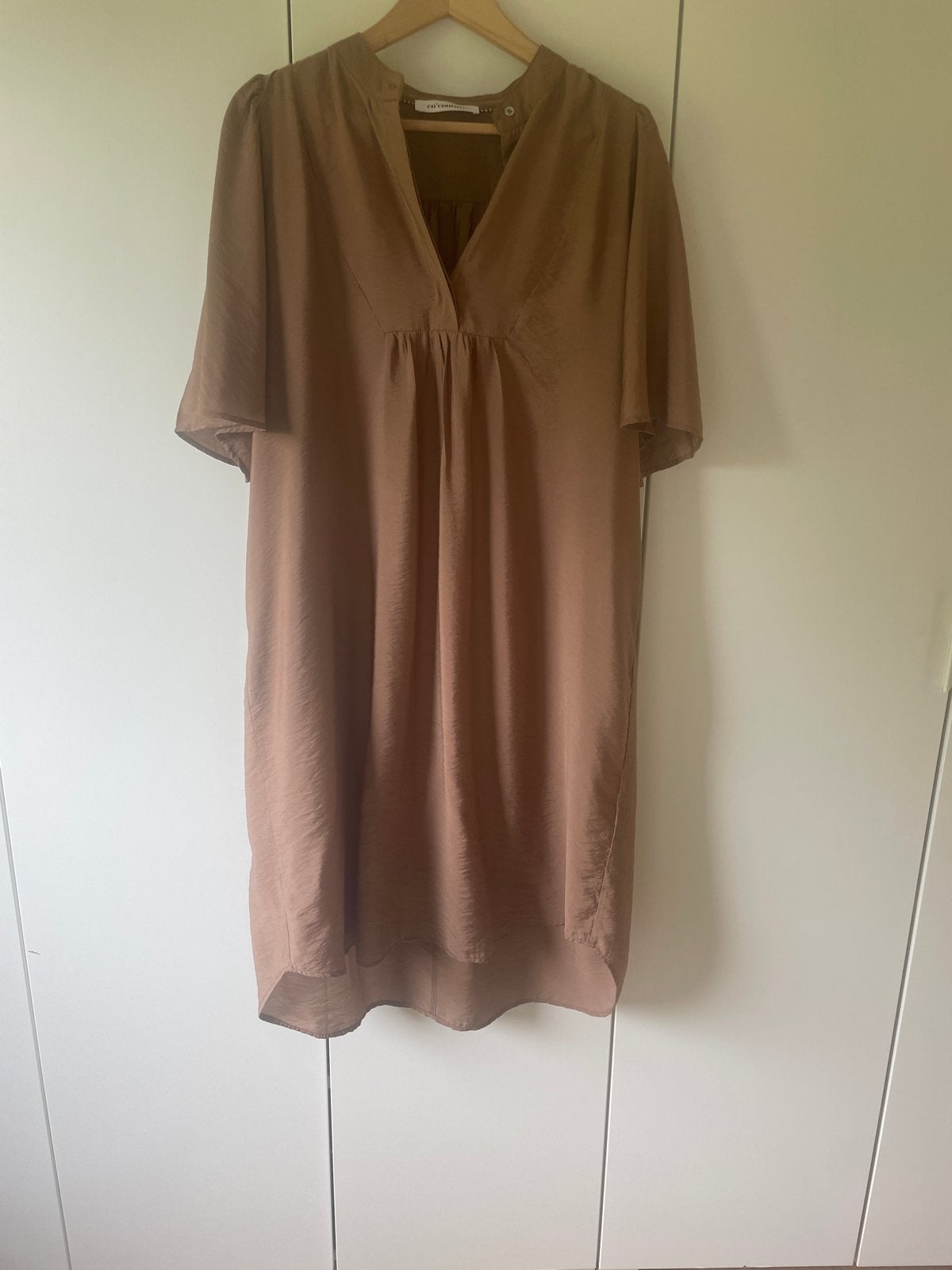 Co’couture L, Kleding | Dames, Jurken, Zo goed als nieuw, Maat 42/44 (L), Bruin, Knielengte, Ophalen of Verzenden