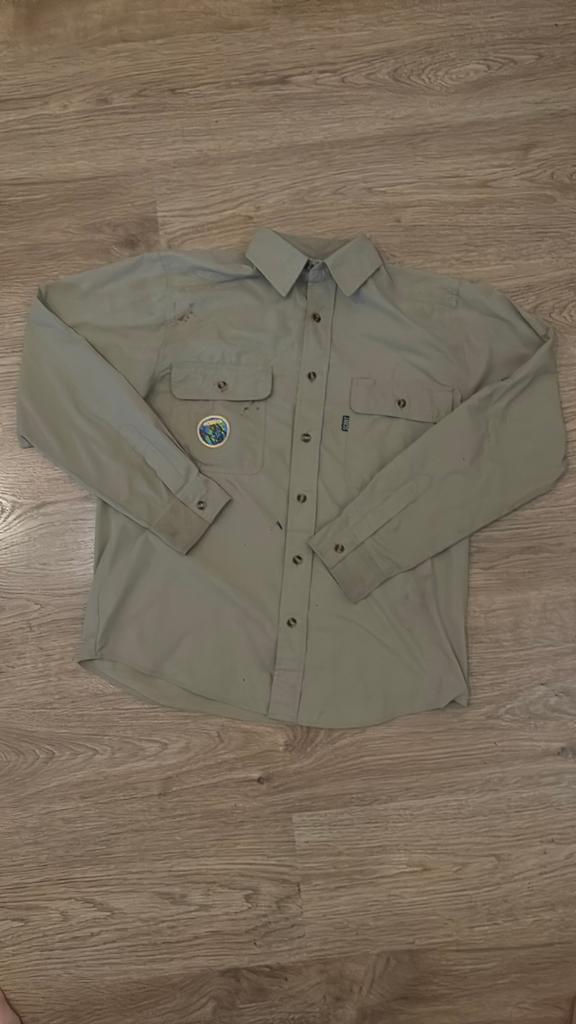 Scoutingblouse beige maat S(36/37), Verzamelen, Scouting, Ophalen of Verzenden, Gebruikt, Kleding