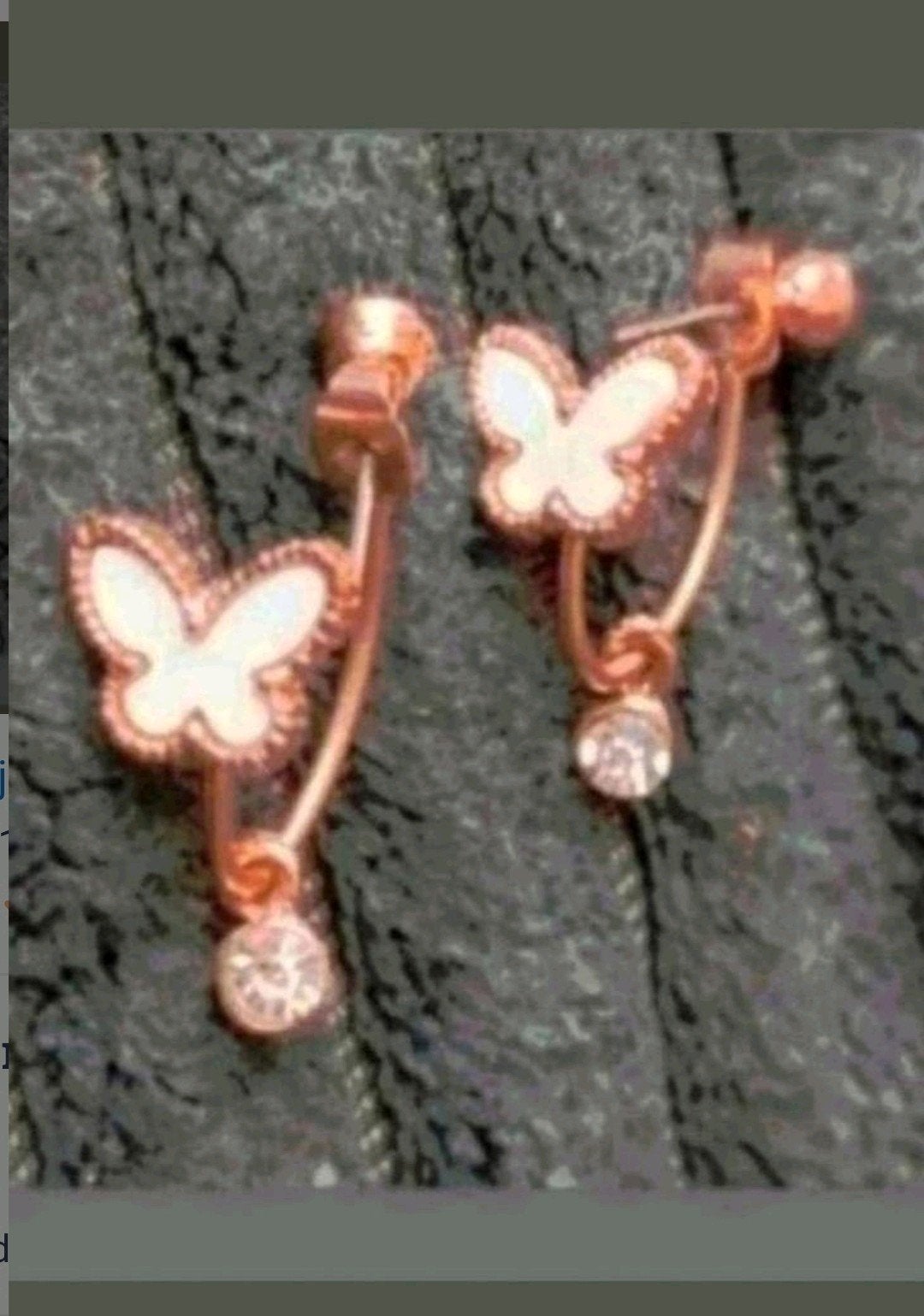 Oorbellen vlinder Swarovski steentje, Verzenden, Nieuw, Goud, Knopjes of Stekers