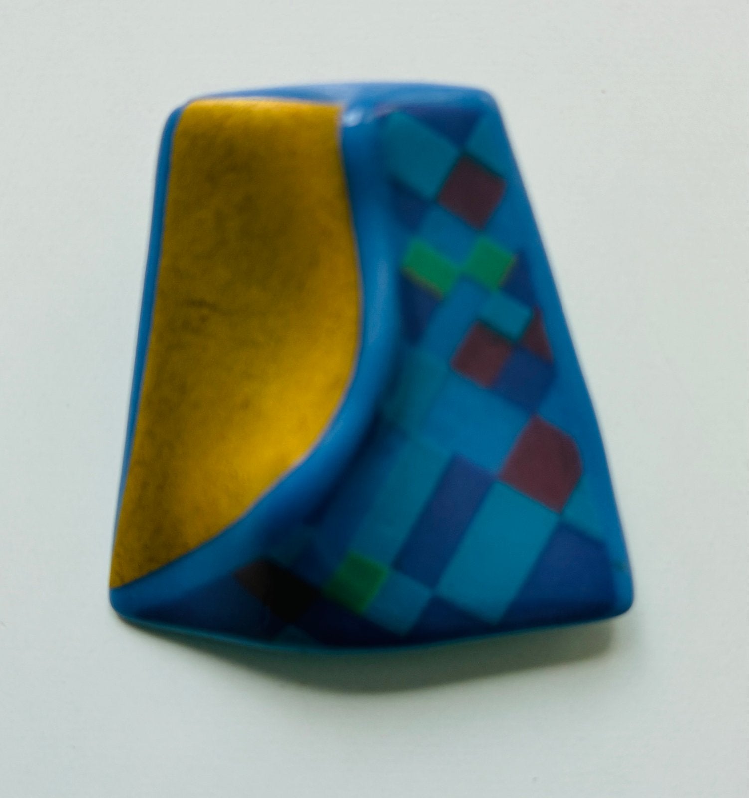 Vintage Rosenthal Studio-Linie Broche - Blauw/Goud, Overige materialen, 4 tot 7 cm, Gebruikt, Blauw