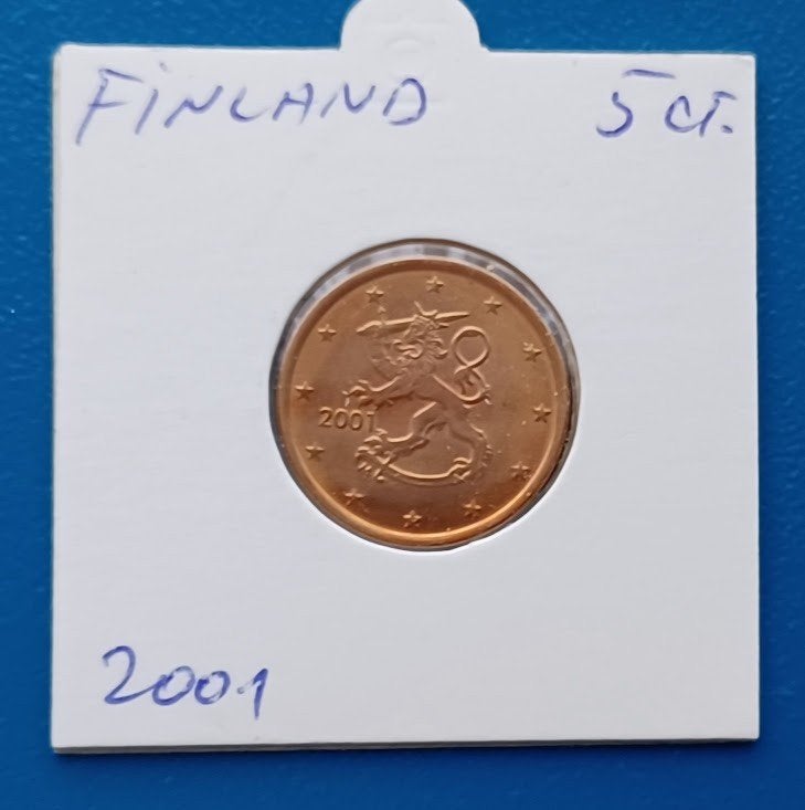 Finland 5 Eurocent - 2001 UNC, Ophalen of Verzenden, Finland, 5 cent, Losse munt