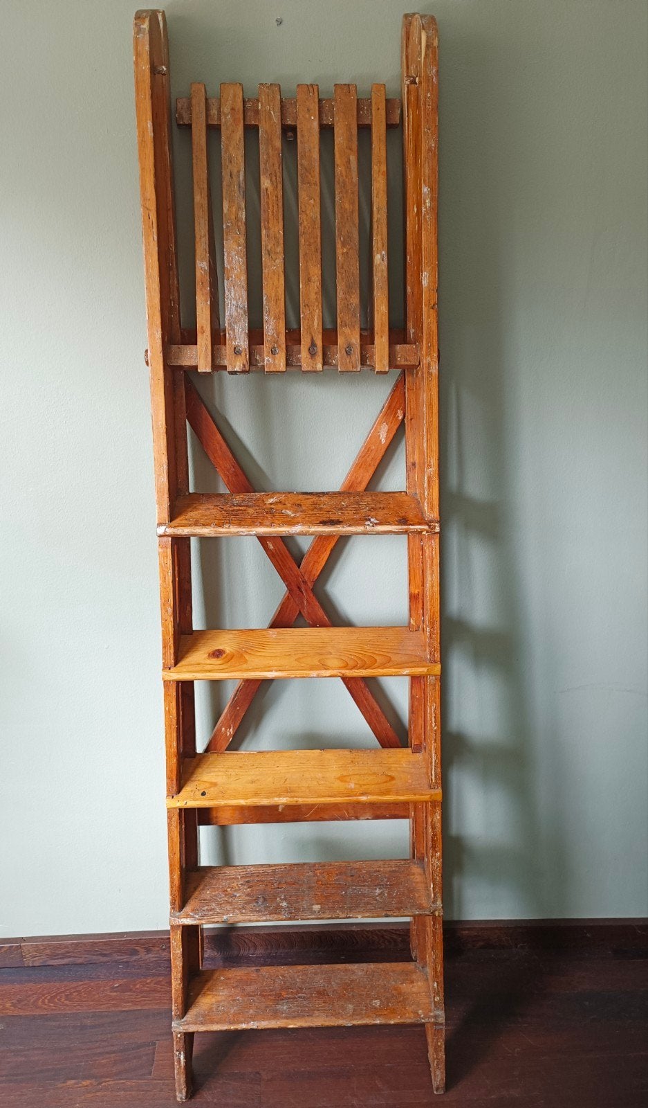 Vintage houten schilderstrap, Doe-het-zelf en Verbouw, Ophalen, Gebruikt, Minder dan 2 meter