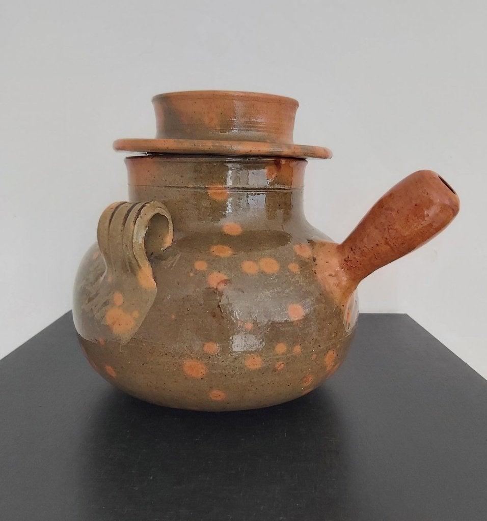 Mooie franse geglazuurde aardewerken kookpot Vallauris, Antiek en Kunst, Ophalen of Verzenden
